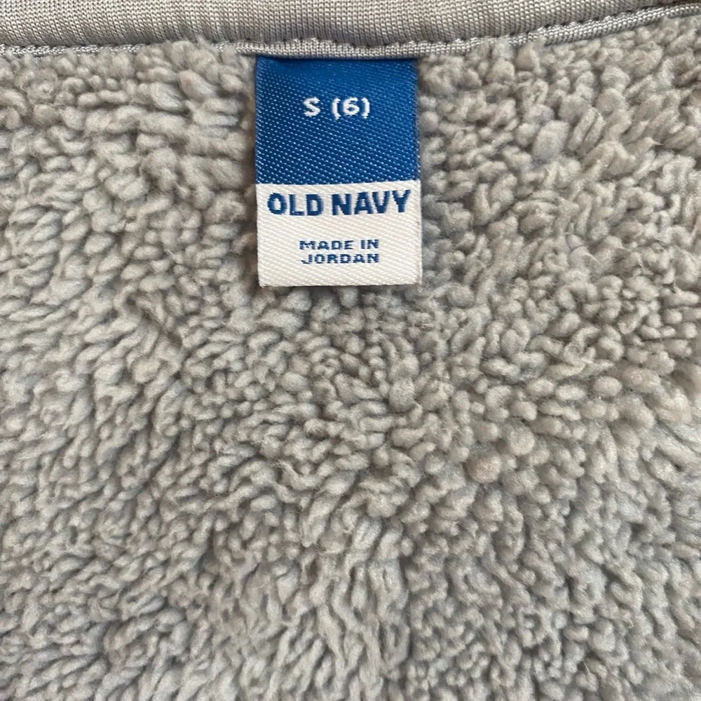 Old Navy Heathered Gray Sherpa Lined Full Zip Hoodie Size 6 EUC